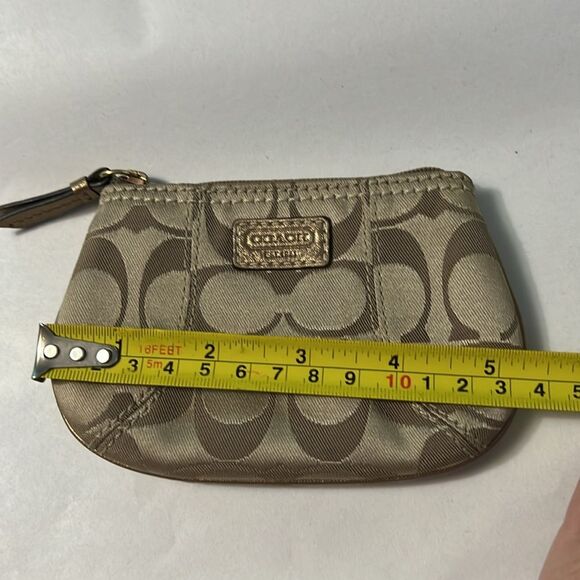 Coach Signature C Coin Purse with Metallic Good Trim - Picture 15 of 15